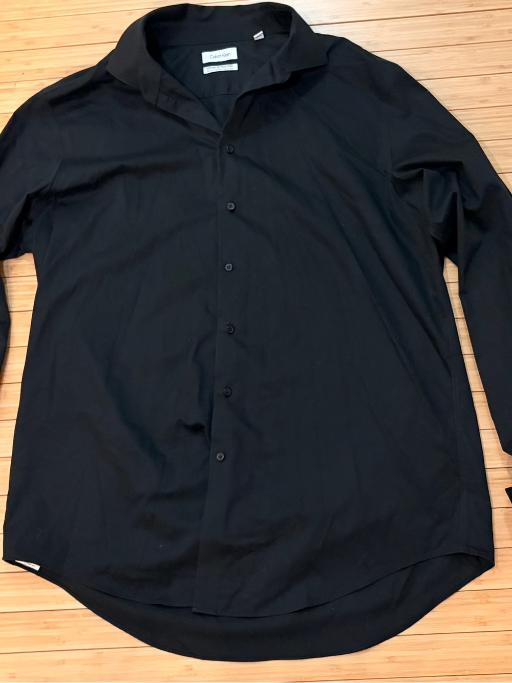 Calvin Klein Men’s Black Long-Sleeve Dress Shirt XL 18 36/37 size